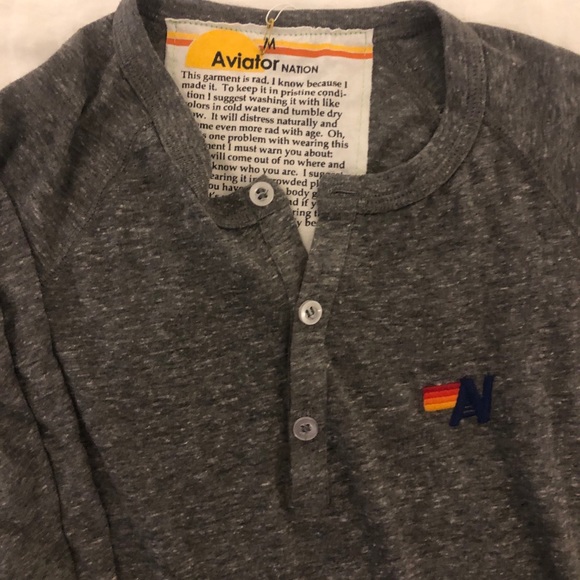 Aviator Nation 3/4 sleeve grey NWT size M - Picture 3 of 4